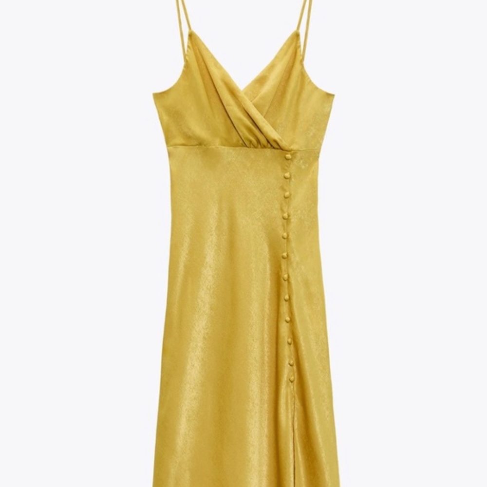 Zara Camisole Dress with Buttons - Yellow